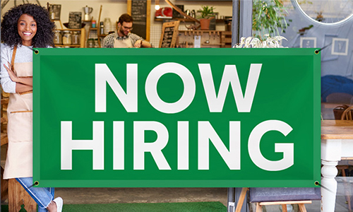 Now Hiring Custom Vinyl Banner