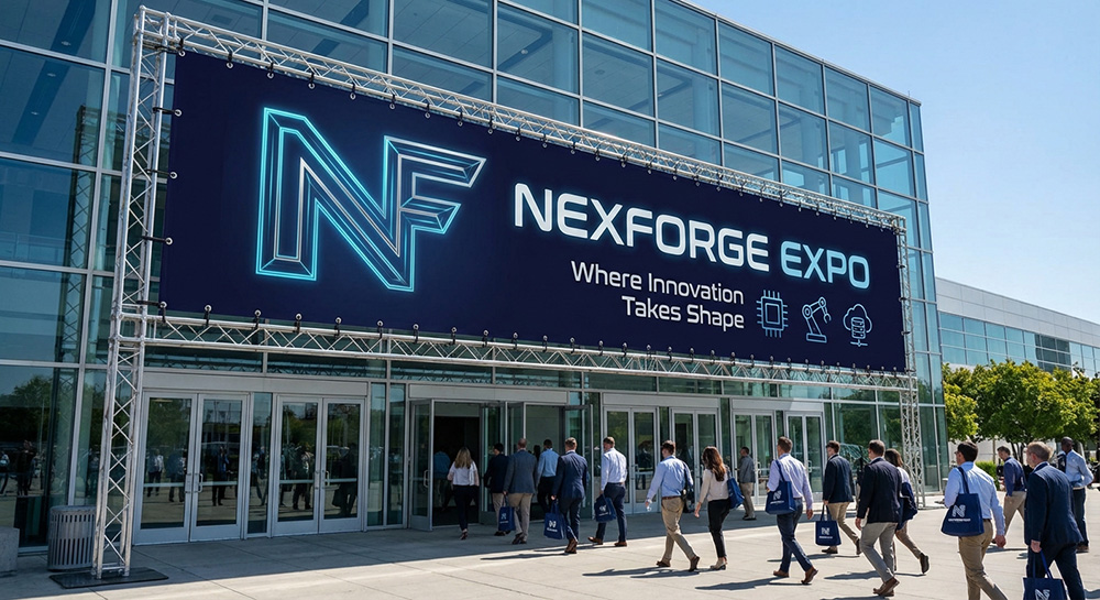 Custom large banner for Nexforce Expo event | Banners.com