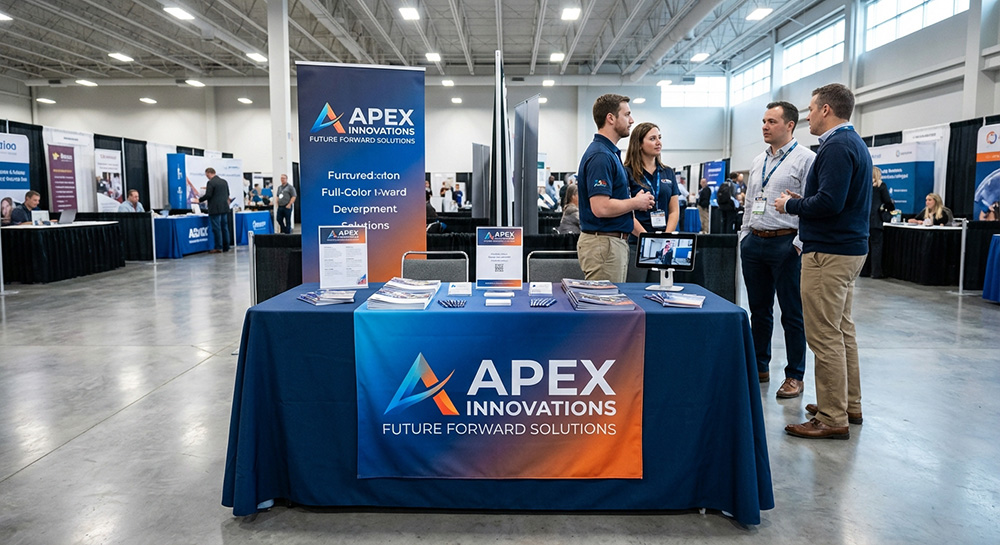 Custom table runner for apex innovations | Banners.com
