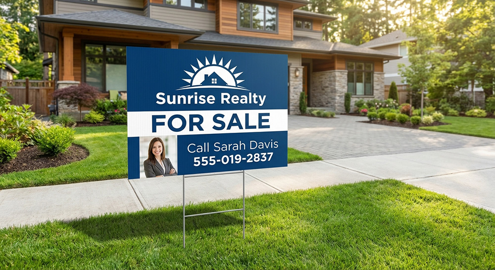 Sunrise Reality Lawn Sign | Banners.com