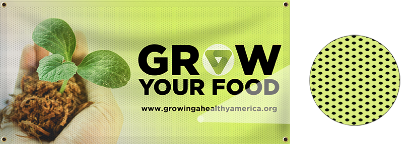 "Grow your Food" mesh banner