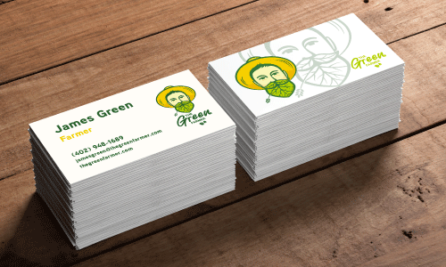 Farmers market themed business cards.
